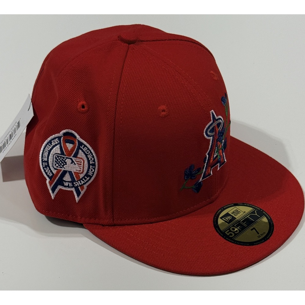 NEW ERA 59FIFTY - Fitted Red Los Angeles Angels 9/11 Patch - Size 7 - NWT NEW